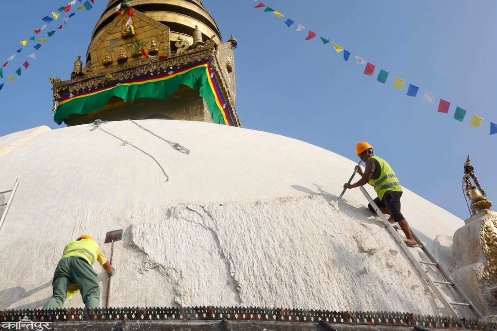 Cleaning of Swayambhu Mahachaitya [Photos]