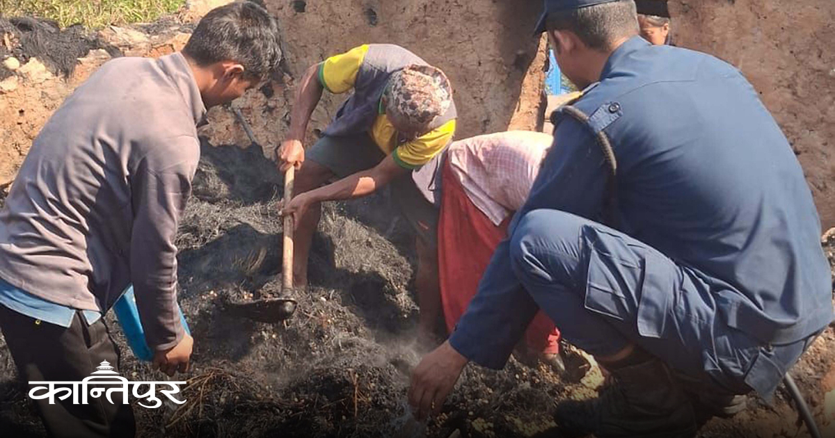 आगलागीबाट सल्यानमा चार घरगोठ जलेर नष्ट 