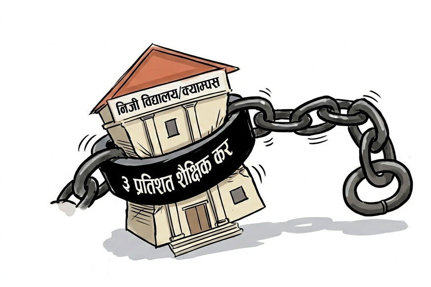 निजी शिक्षामा ३ प्रतिशत करप्रति सरोकारवालाको असन्तुष्टि
