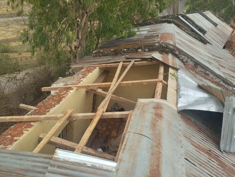 The storm damaged more than two dozen homes, including schools and health facilities.