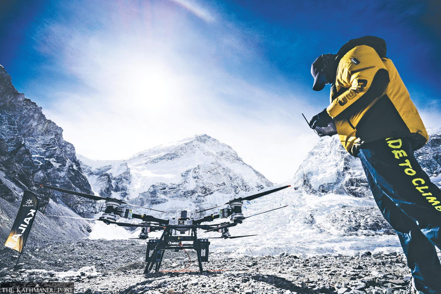Drones start carrying heavy loads on Mount Everest, reducing climbing risks